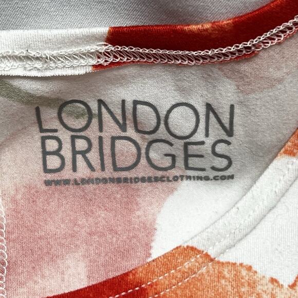 London Bridges Jessi Midi Dress Poppy Print Pockets Size Medium Fits 8-16 - Picture 2 of 4